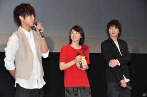 メインキャストの桜庭ななみさん、松坂桃李さん、田中圭さんが登壇！2012年1月公開予定劇場用3Dアニメーション「ドットハック」製作発表会を秋葉原UDXシアターにて開催の画像73