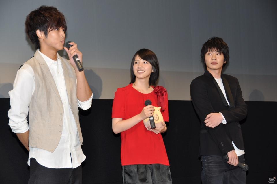 メインキャストの桜庭ななみさん、松坂桃李さん、田中圭さんが登壇！2012年1月公開予定劇場用3Dアニメーション「ドットハック」製作発表会を秋葉原UDXシアターにて開催の画像73