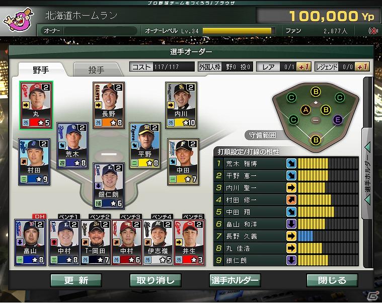Yahoo！Mobage「プロ野球チームをつくろう！ブラウザ」サマーアップデート実施＆イベント「勝率7割でレジェンドカード枠+1チケットゲット！」開催の画像2