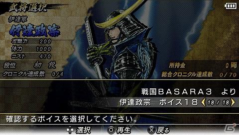 PSP「戦国BASARA クロニクルヒーローズ」全キャラクターボイスが開放される暗号を公開の画像1