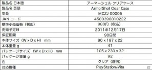 PS Vita専用ハードケース「アーマーシェル クリアケース」が本体と同時発売決定の画像3