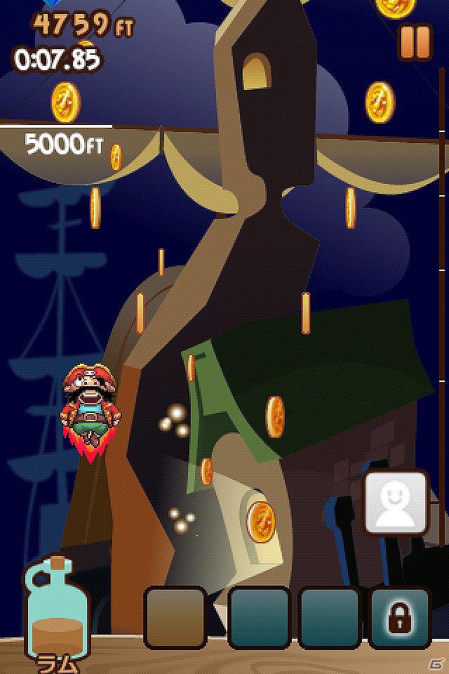 端末を傾けて遊ぶ爽快ジャンプゲーム！iPhone「パイレーツジャンプ」ハンゲームにて無料配信スタートの画像3