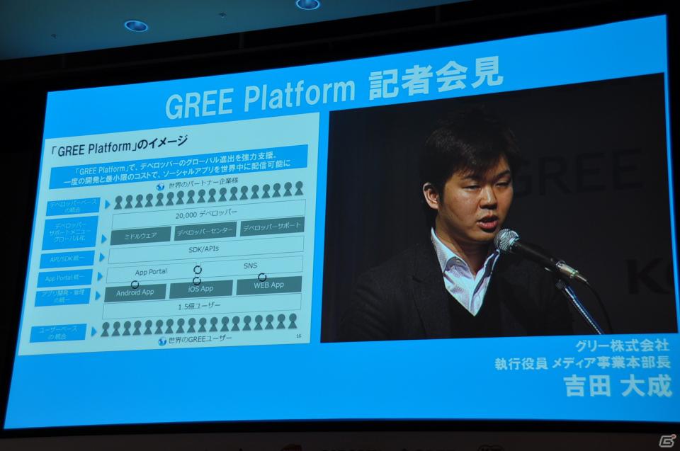 「OpenFeint」のブランドなどすべてを統一した「GREE Platform」を世界に向けて展開、10億人のユーザーを獲得を目指す。グリー記者発表会レポートの画像20