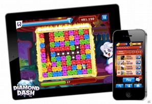 ベルリンを拠点とするwoogaがソーシャルゲーム「ダイヤモンド・ダッシュ」をiOS向けに提供開始の画像1