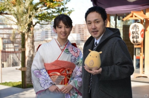 3Dアニメーション映画「ドットハック セカイの向こうに」主演の桜庭ななみさんと松山洋監督がヒット祈願の画像10