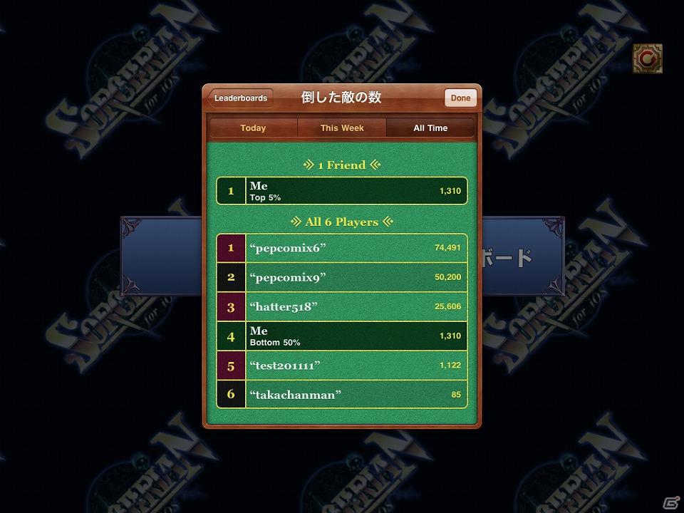 「ソーサリアン for iOS」新情報発表！Apple「Game Center」のランキングや実績機能に対応の画像2