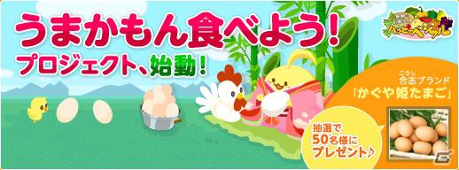 ハンゲーム「ハッピーベジフル」うまかもん食べよう！プロジェクト第1弾として熊本県合志市「かぐや姫たまご」をプレゼントの画像1