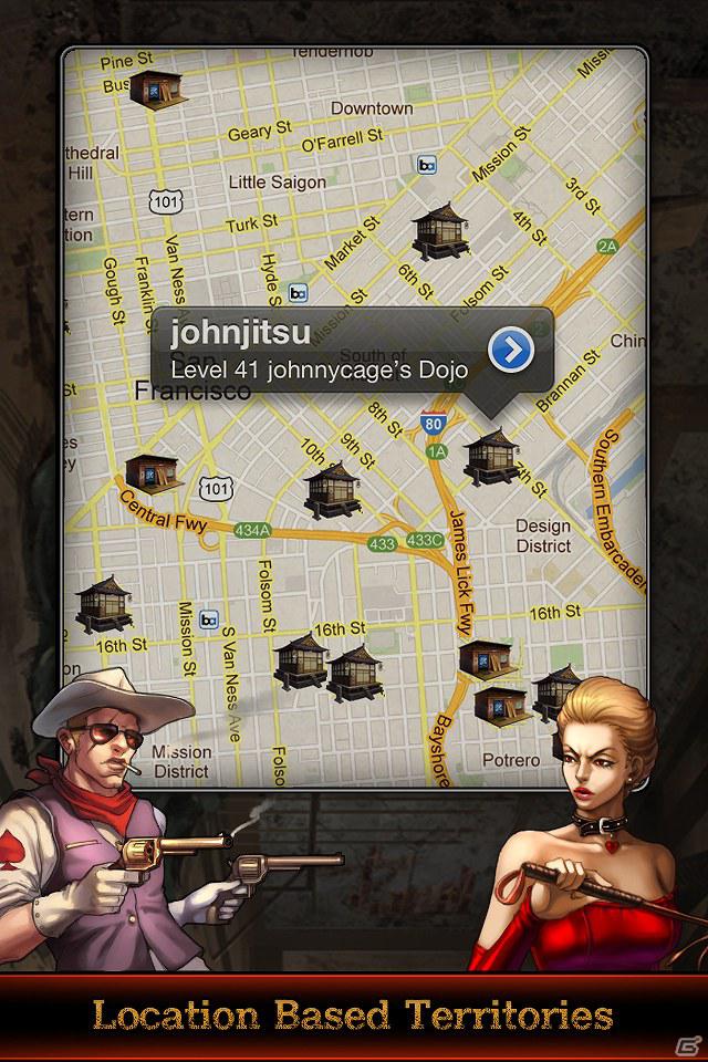 位置情報を使って道場破り！iPhone/iPod touch/iPad向け「FighterCity」配信開始の画像4
