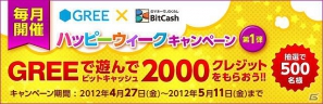 抽選で500名に「BitCash ST」2,000クレジットが当たる「ビットキャッシュ ハッピーウィークキャンペーン」開催の画像1