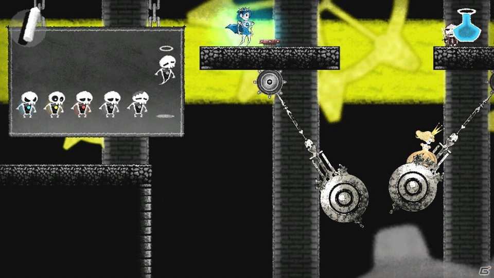 PS Vita「Dokuro」ゲームに登場するギミックの新情報を公開！ベルトコンベアや気球を使って姫を助けようの画像10