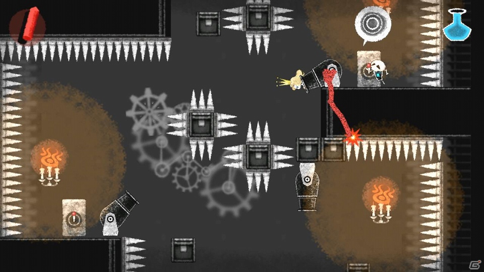 PS Vita「Dokuro」ゲームに登場するギミックの新情報を公開！ベルトコンベアや気球を使って姫を助けようの画像8