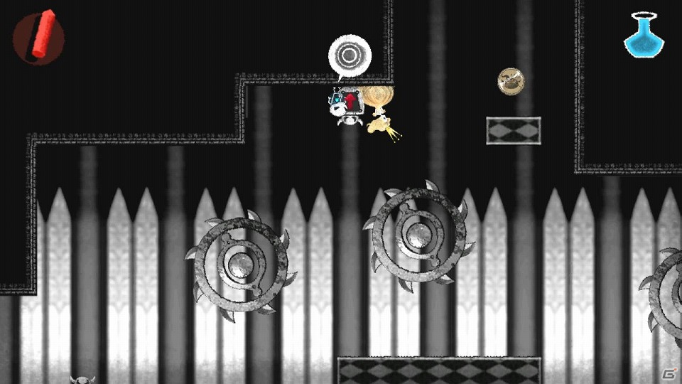 PS Vita「Dokuro」天地を反転させてギミックを突破する「エントランス」ステージを紹介！の画像1
