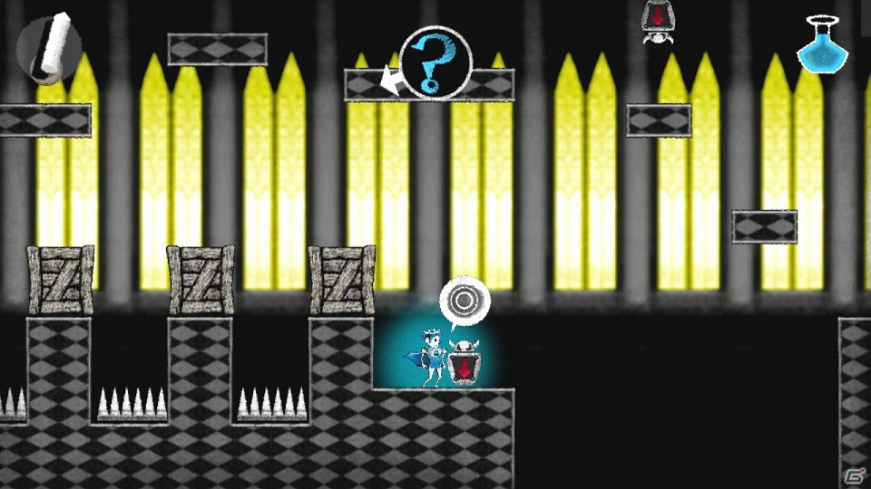 PS Vita「Dokuro」天地を反転させてギミックを突破する「エントランス」ステージを紹介！の画像3