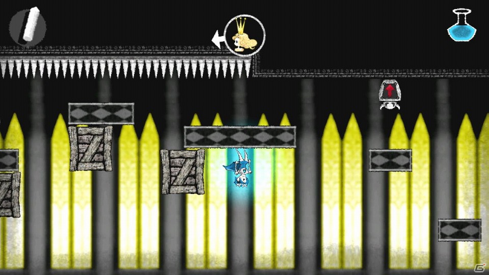 PS Vita「Dokuro」天地を反転させてギミックを突破する「エントランス」ステージを紹介！の画像6