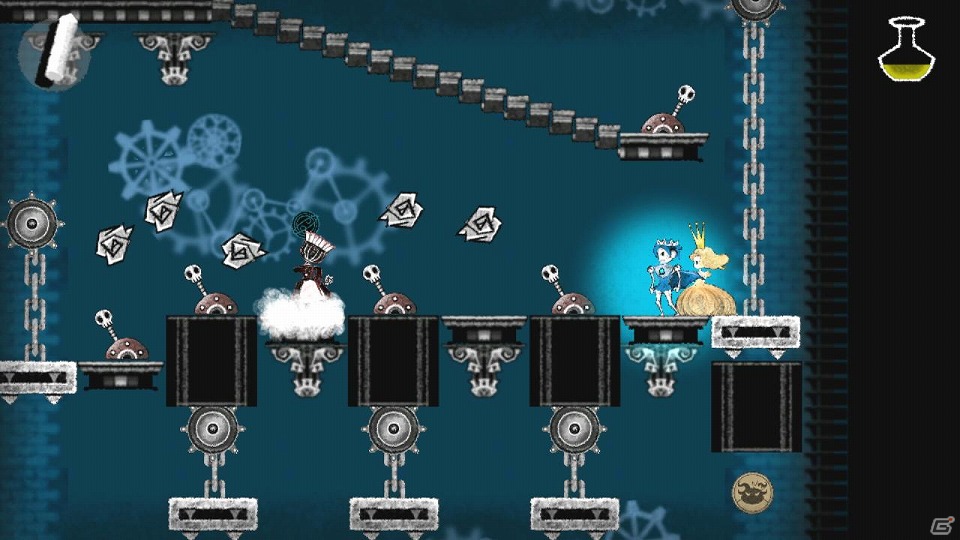 PS Vita「Dokuro」天地を反転させてギミックを突破する「エントランス」ステージを紹介！の画像9