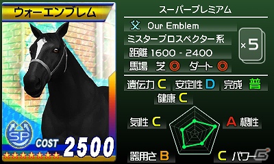 3DS「G1グランプリ」レアカード「ウォーエンブレム」と「ソングオブウインド」が手に入る「ジーグラめーる」第8回が配信開始の画像1
