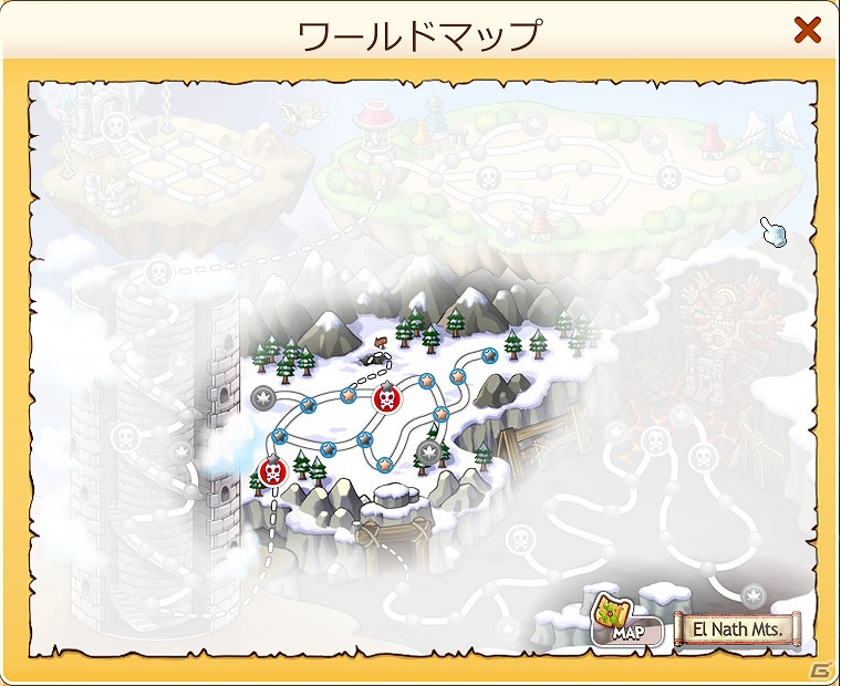 Yahoo！Mobage「メイプルストーリー騎士団」アップデートを実施！「エルナス地域」に新ダンジョン6個を追加の画像1