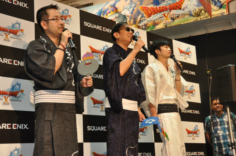 Wii「ドラゴンクエストX　目覚めし五つの種族　オンライン」ゲストに堀井雄二氏、齊藤陽介氏、福山潤さんが登壇！99人のファンがスライムうちわで発売カウントダウン！の画像53
