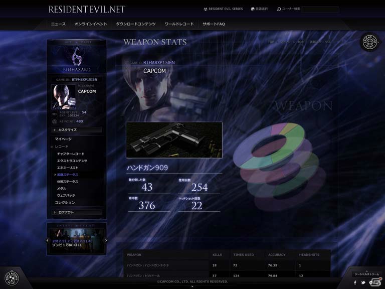 PS3/Xbox 360「バイオハザード6」世界中のプレイヤーとつながるWEBサービス「RESIDENT EVIL.NET」紹介トレーラー公開の画像13