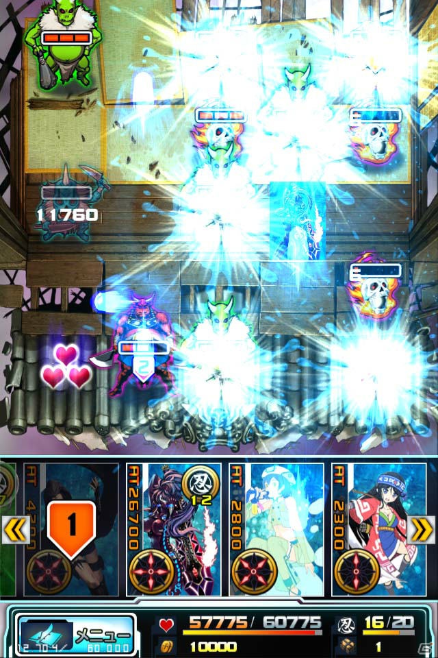 怒涛の忍術合戦！攻撃の連鎖で敵を倒す、近未来忍術パズルカードバトル「忍者アームズ」iOSで配信決定の画像5