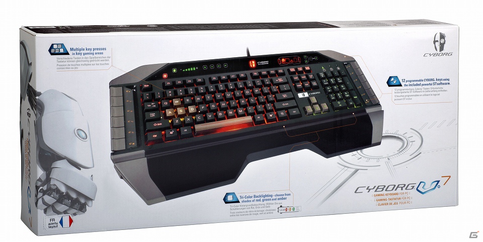 マッドキャッツ、英語レイアウトのキーボード「Cyborg V.7 Gaming Keyboard」を9月14日に発売の画像3
