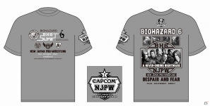 PS3/Xbox 360「バイオハザード6」と新日本プロレスが夢のタッグを組んだコラボレーションTシャツ第7弾が発売決定の画像1