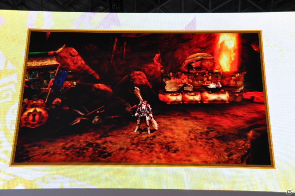 【TGS 2012】2013年3月に発売決定した「モンスターハンター4」マルチプレイにも対応、パッケージモンスターは「ゴア・マガラ」新たな拠点「バルバレ」や操虫棍の実機プレイもの画像35