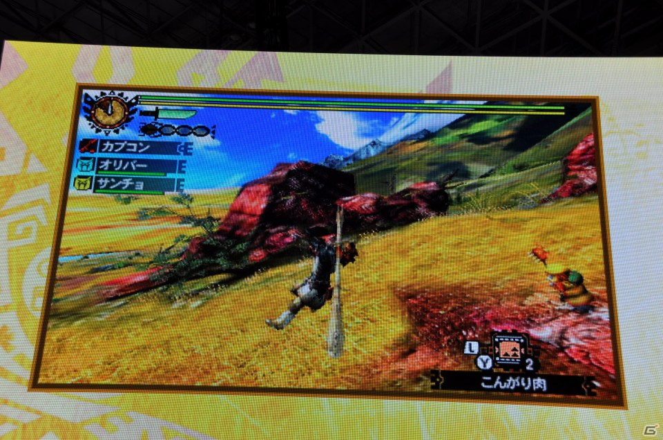 【TGS 2012】2013年3月に発売決定した「モンスターハンター4」マルチプレイにも対応、パッケージモンスターは「ゴア・マガラ」新たな拠点「バルバレ」や操虫棍の実機プレイもの画像54