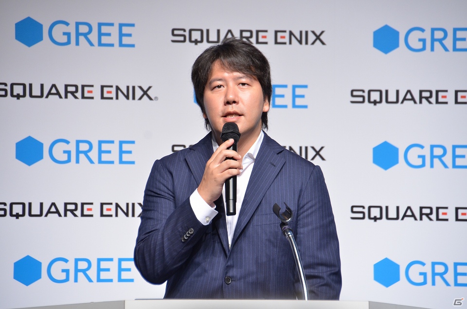 ゲーム紹介のプレゼンテーションも行われたスクウェア・エニックスとグリーによる共同記者発表会の模様をお届けの画像1