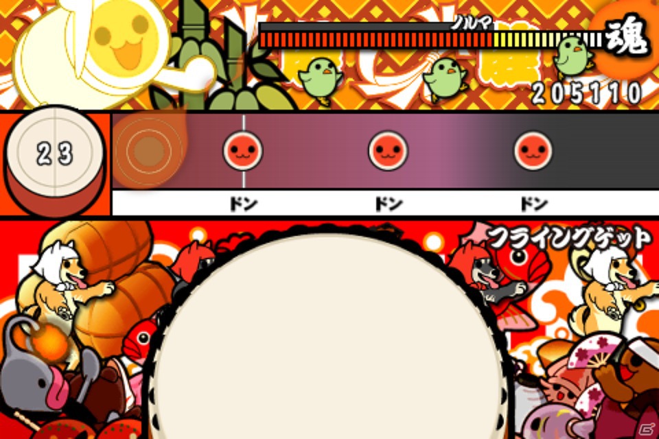 iOS「太鼓の達人プラス」ボーカロイド曲「メルト」や「フライングゲット」「さんぽ」などが収録された「人気曲ぱっく9」配信開始の画像3