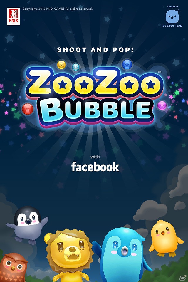 Facebookと連携したAndroid用パズルゲーム「Zoo Zoo Bubble」本日12月21日より配信開始の画像1