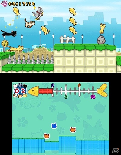 3DSダウンロードソフト「peakvox ミュウミュウトレイン」1月30日に配信決定！逃げまわるネコたちを捕まえながらゴールを目指せの画像2