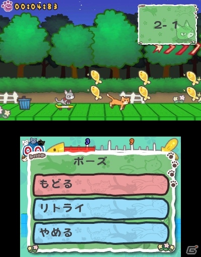 3DS「peakvox ミュウミュウトレイン」ニンテンドーeショップにて配信開始！スケボーネコの超スピードジャンプアクションの画像4