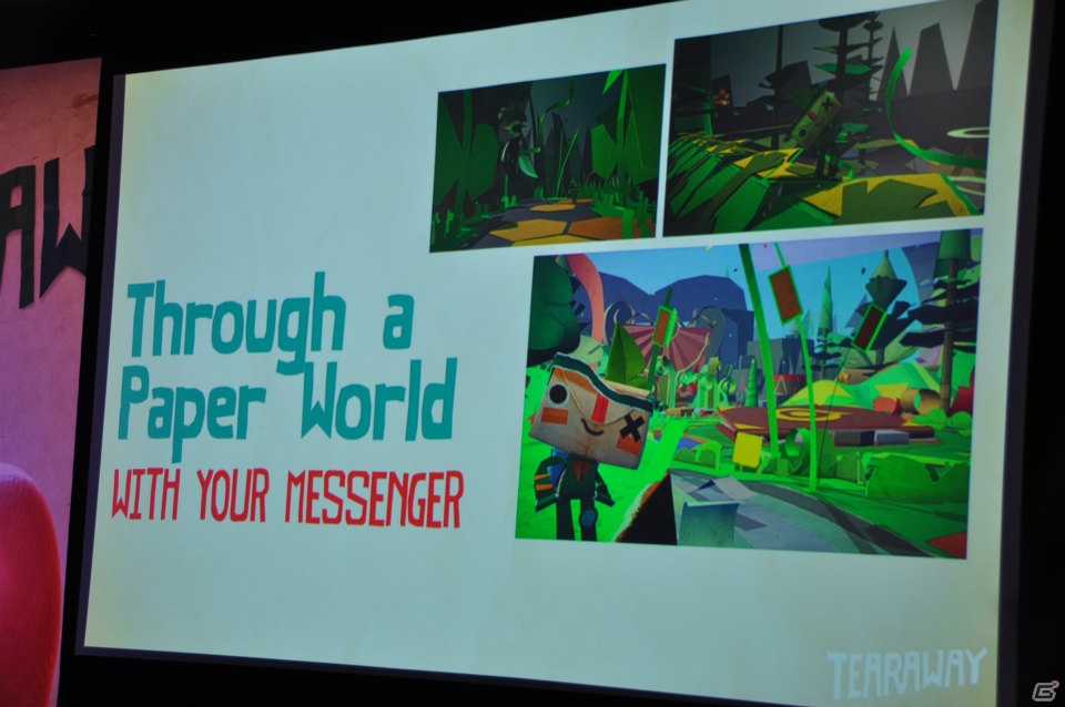 【台北国際ゲームショウ 2013】PS Vita「Tearaway」紙で表現された世界をメッセンジャー「iota＆atoi」が自由に冒険！謎を解く鍵はVitaの全機能！？の画像9