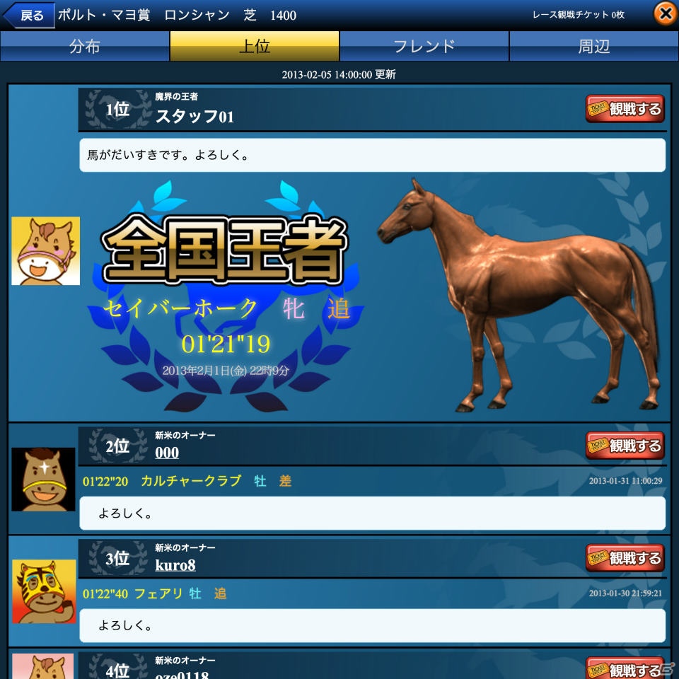 合計18の重賞レースを追加！iOS「ダービーオーナーズクラブ」バージョン1.3を2月15日より配信開始の画像4