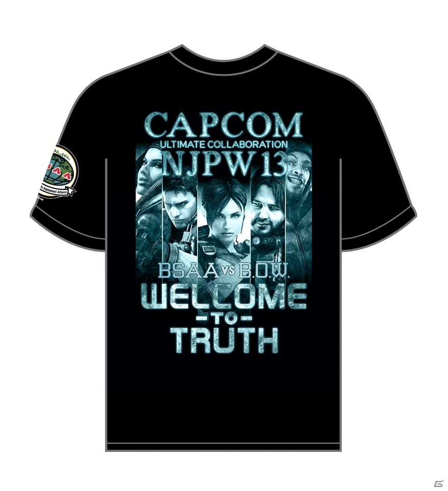 PS3/Xbox 360/Wii U/PC「バイオハザード リベレーションズ アンベールド エディション」新日本プロレスとのコラボレーションTシャツが5月30日に発売の画像2
