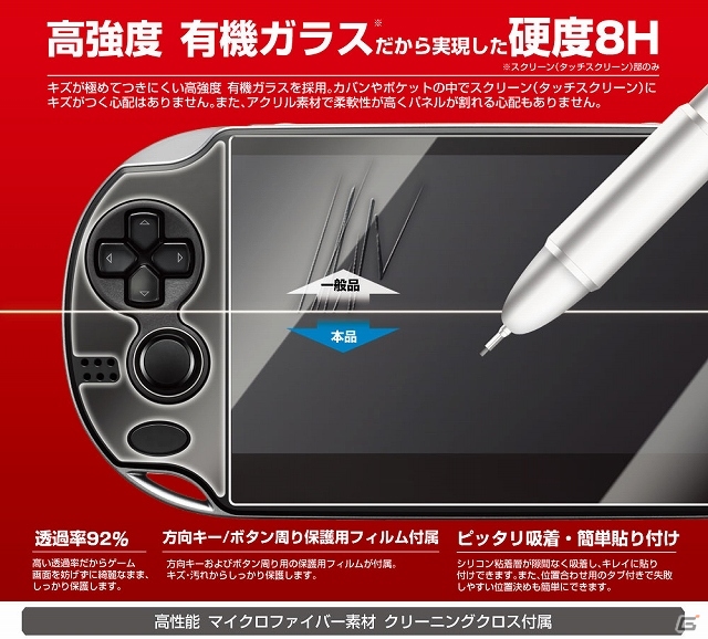 PS Vitaのスクリーンをキズ・ヨゴレから強固に保護する「タフパネル for PlayStation Vita」がAmazon限定で6月27日に発売の画像5