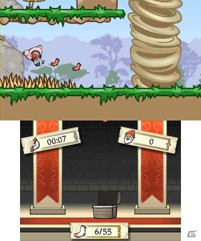 パンツで空を飛んでクツシタを集めていく難易度ゲキヤバゲーム！3DS「ゲキヤバランナー」本日より配信開始の画像3