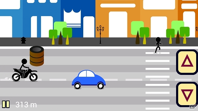 爆走バイクを上下に動かし街中を走り抜けよう！Android「爆走バイク」配信スタートの画像2