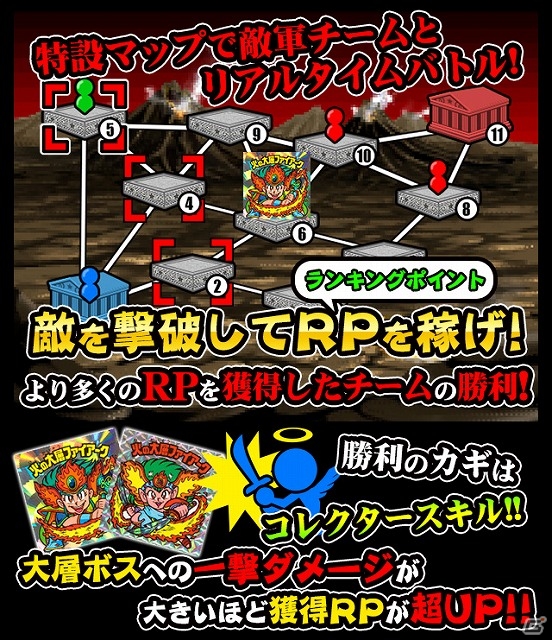 GREE/mixi「ビックリマン」全ユーザーが2大勢力に分かれて大決戦！リアルタイムバトルイベント「聖魔究極戦～炎の章～」開催中の画像2