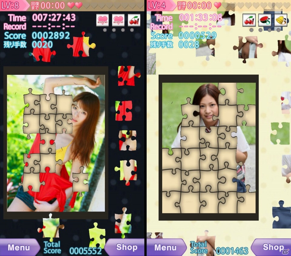 杉原杏璃さん、佐山彩香さんらグラビアアイドルが登場するAndroid用パズルゲーム「ラブ☆パズル」が配信の画像5