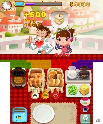 お客さんに料理を作って提供しよう！3DS「ブランチ☆パニック！」が9月11日よりニンテンドーeショップにて配信の画像3