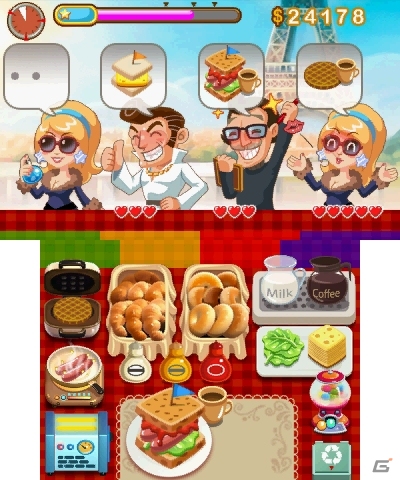 お客さんに料理を作って提供しよう！3DS「ブランチ☆パニック！」が9月11日よりニンテンドーeショップにて配信の画像4