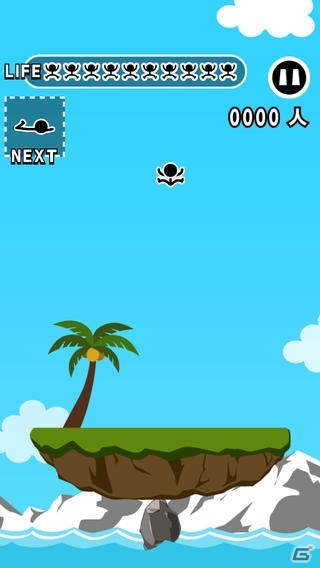 グラグラ揺れる南の島に棒人間を積みまくろう！iOS/Android「グラグラアイランド」が配信開始の画像1