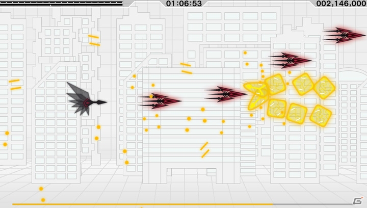 漆黒の機体を操作して敵を破壊する2D横スクロールシューティングゲーム「漆黒（SHIKKOKU）」がPlayStation Mobileで配信の画像7