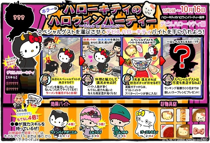 Yahoo Mobage Mixi ラーメン魂 ハローキティが来店するイベント ハローキティのハロウィンパーティー が開催 ゲーム情報サイト Gamer