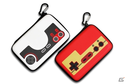 懐かしいレトロゲームデザインの3DS LL用本体収納ポーチ「レトロフェイスポーチ（FCレッド/PCEホワイト）」が10月29日に発売の画像1