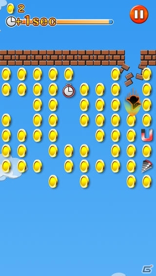 ヒップドロップのアクションでブロックを突き破り大量コインをゲットしよう！iOS/Android「おしりでコイン」が配信開始の画像2