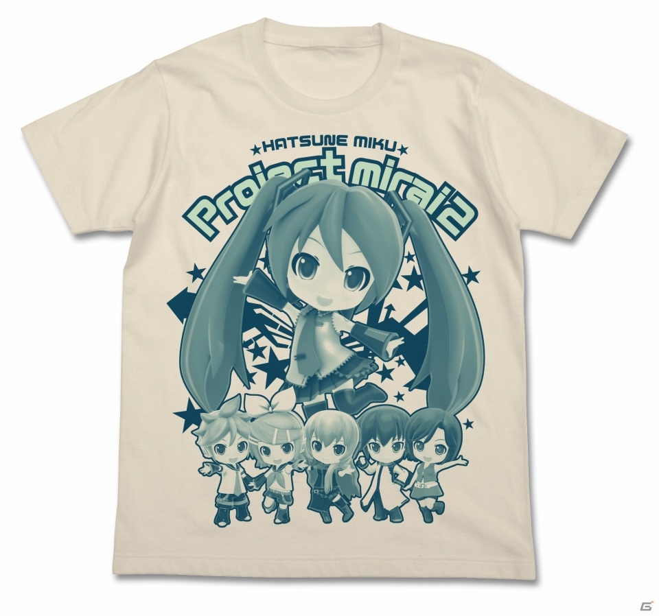 3DS「初音ミク Project mirai 2」のミクさんが描かれたカジュアルポップなTシャツが登場の画像2
