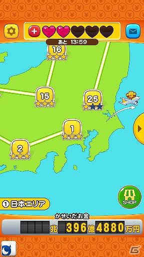 世界各国の通貨記号をモチーフにした痛快パズルゲームが登場！Android版「パズ億～世界一周編～」Mobageにてサービス開始の画像2